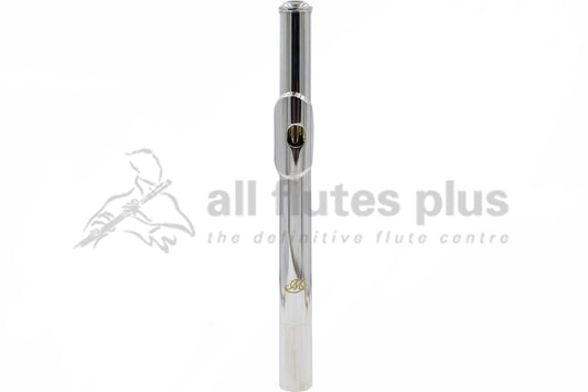 Miyazawa MX-1  Headjoint for flute, made of silver, displayed against a white background with a watermark of 'allflutesplus' across the image.
