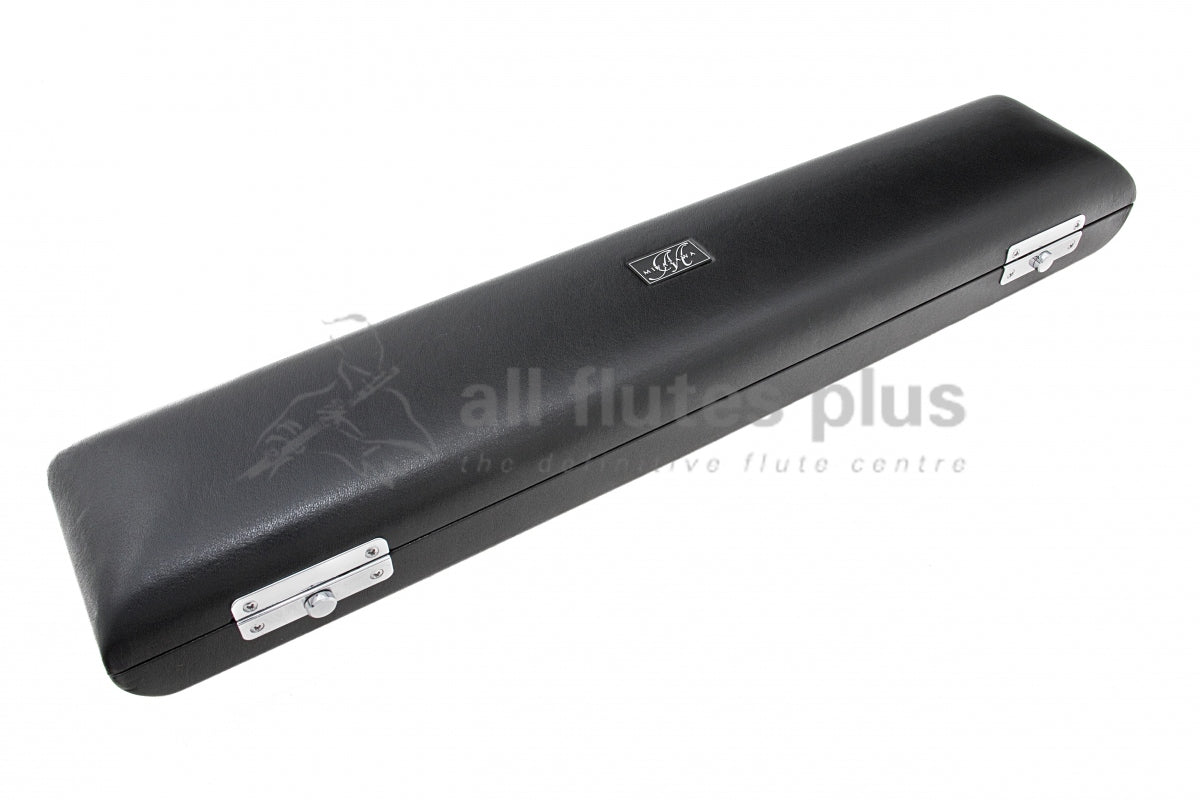 Miyazawa leather bound hard case with Miyazawa Logo on the top.