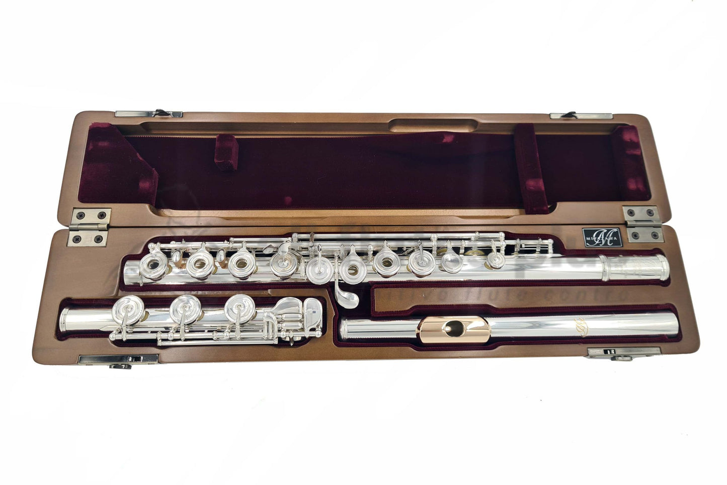 Miyazawa BR958 1 Flute with 14K Lip Plate and Riser and C# Trill b foot joint in Cherrywood hard case with red velvet lining