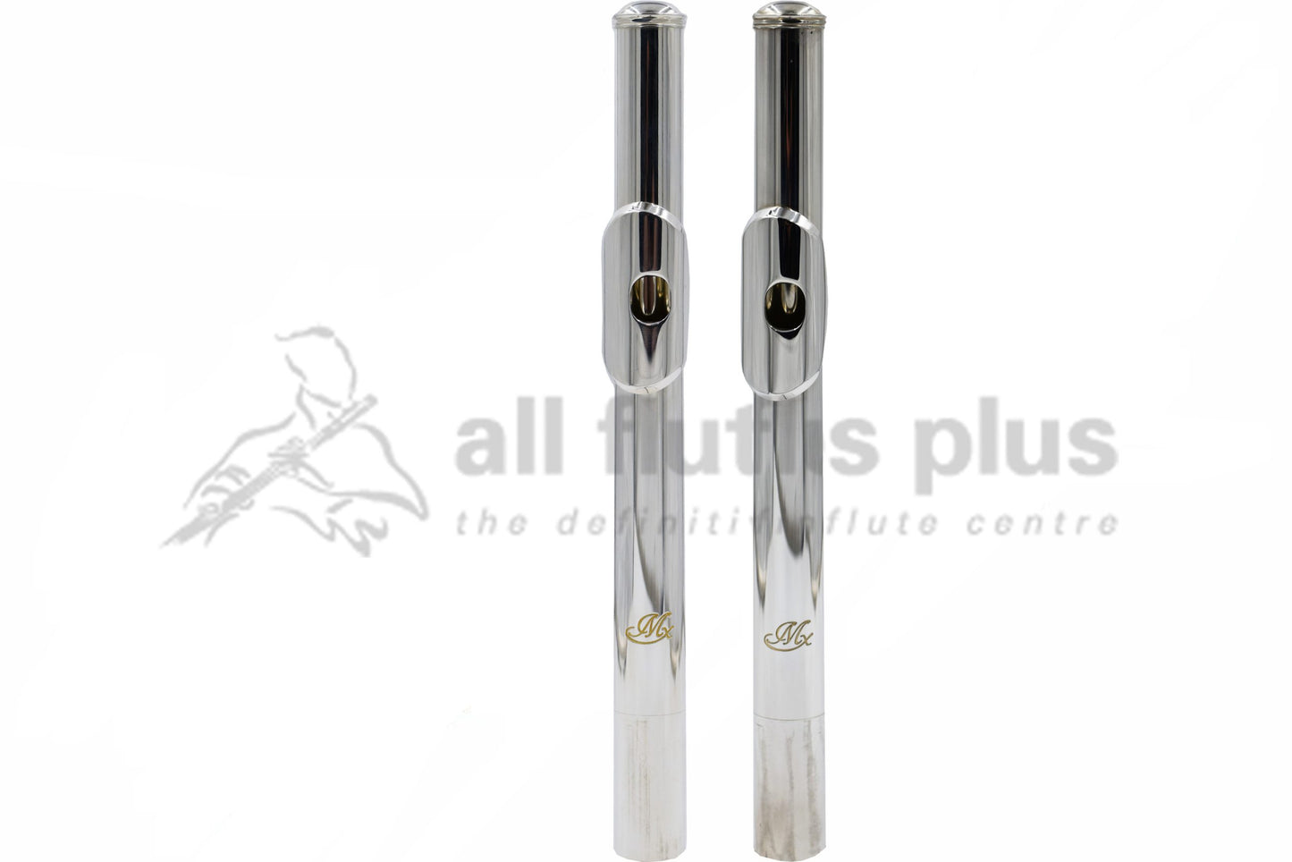 Two Miyazawa MX Head Joints, one the MX-1 cut and the other the MX-2 cut. Both .958 silver