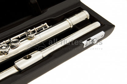 Miyazawa 102 headjoint and body tube lying in a black velvet lined hard case