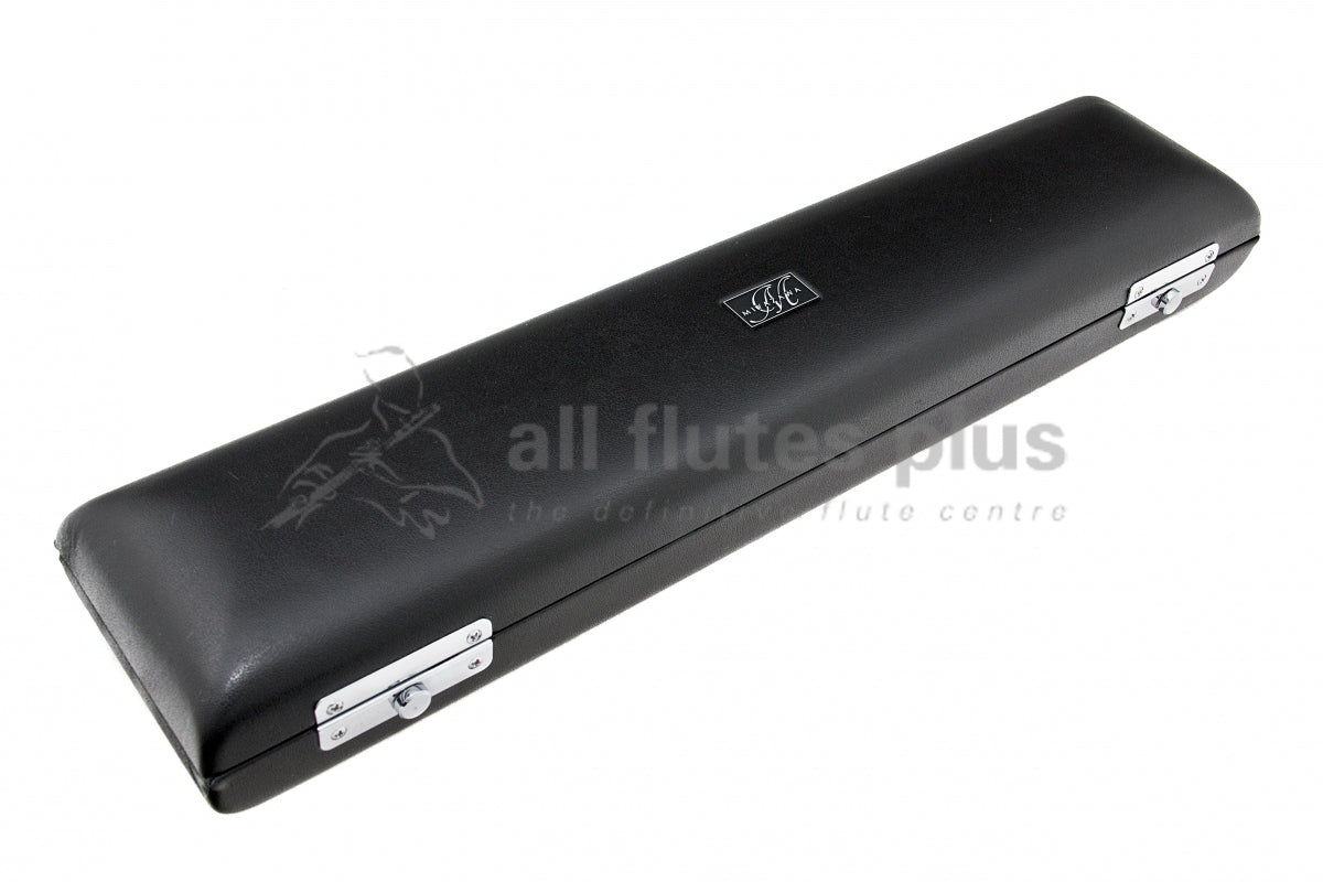 Miyazawa 202 closed leather bound hard case with Miyazawa logo on the top