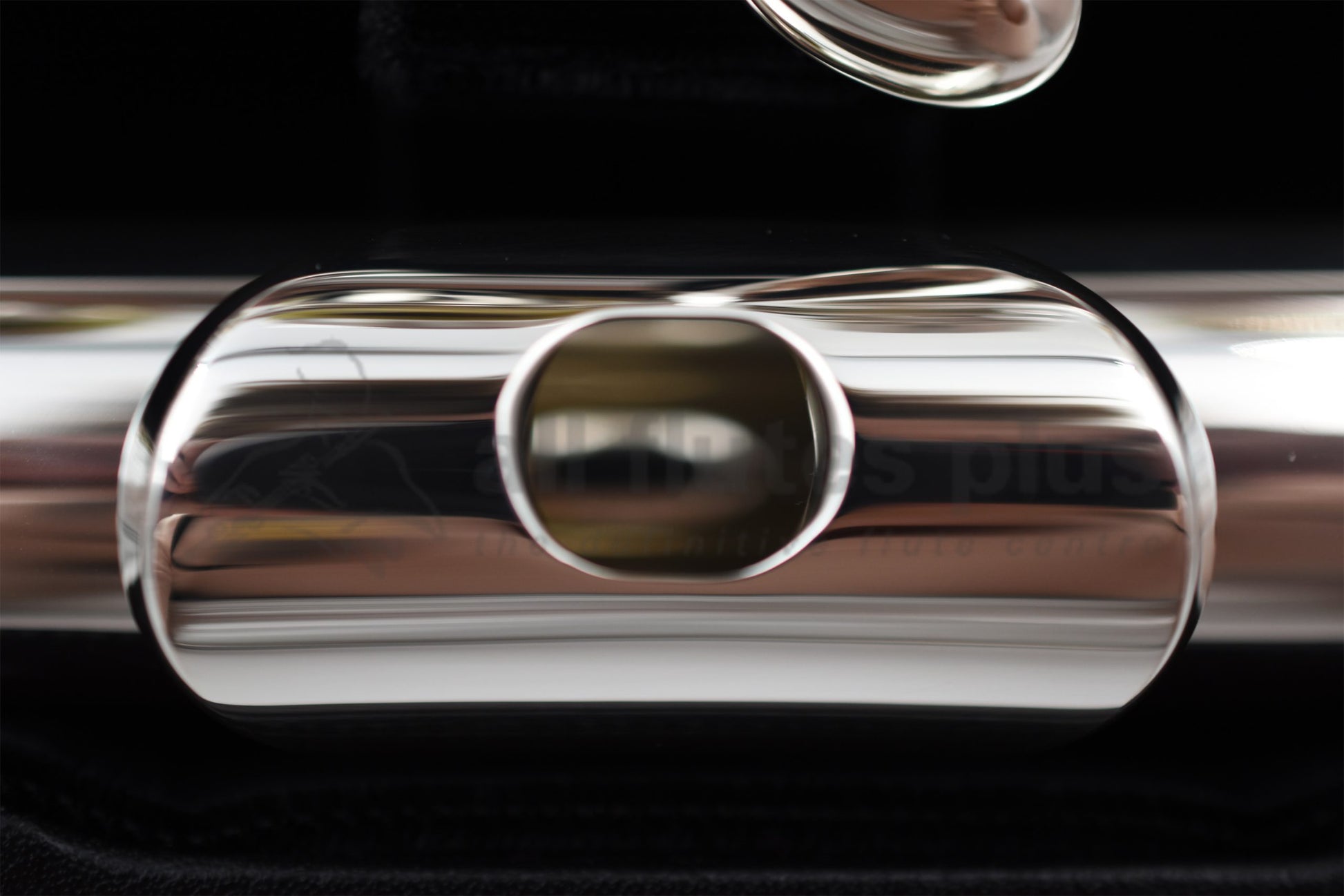 Close up of Lip plate and embouchure hole on Miyazawa ST Alto Flute