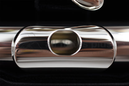 Close up of Lip plate and embouchure hole on Miyazawa ST Alto Flute