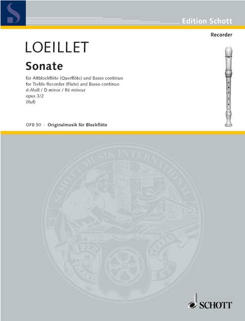Loeillet- Sonata in D Minor Op.3 No.2 for Flute and Basso Continuo