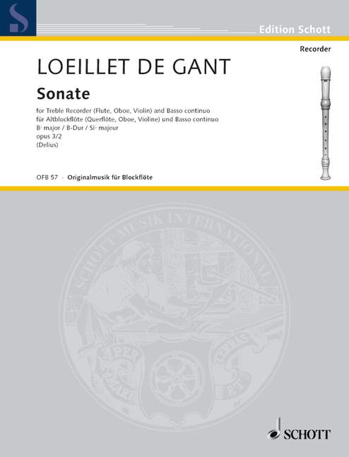 Loeillet- Sonata in Bb Major Op.3 No.2 for Flute and Basso Continuo