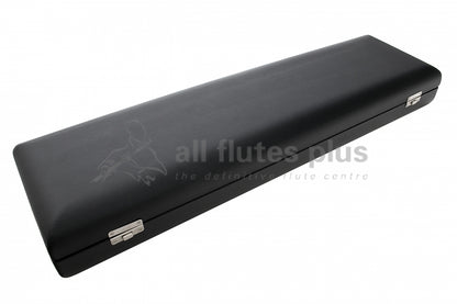 Pearl bass flute closed hard case with 'all flutes plus' watermark over top