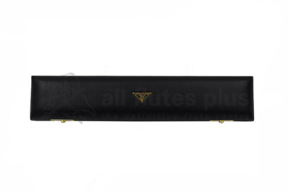 Sankyo 10K-2 flute hard case with gold Sankyo logo in middle