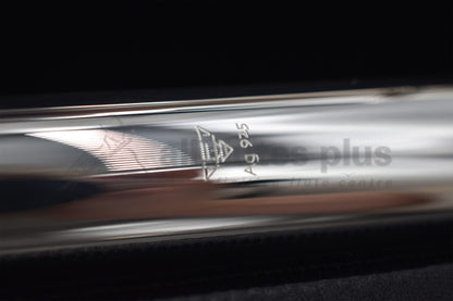 Close up of Sankyo AF301S Alto flute engraving on .925 silver headjoint