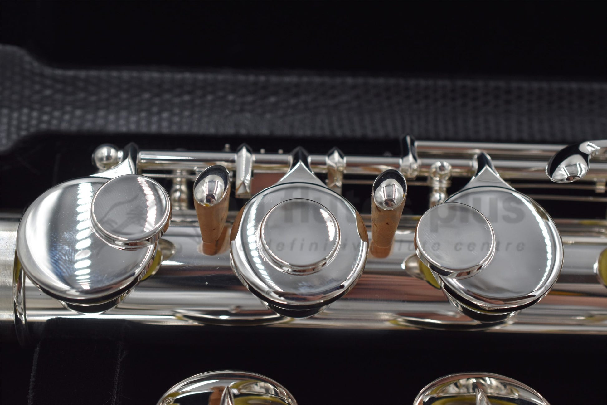 Sankyo AF301S alto flute close up of right hand keywork and mechanism