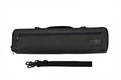 Sankyo Flute black soft case cover showed with detachable shoulder strap