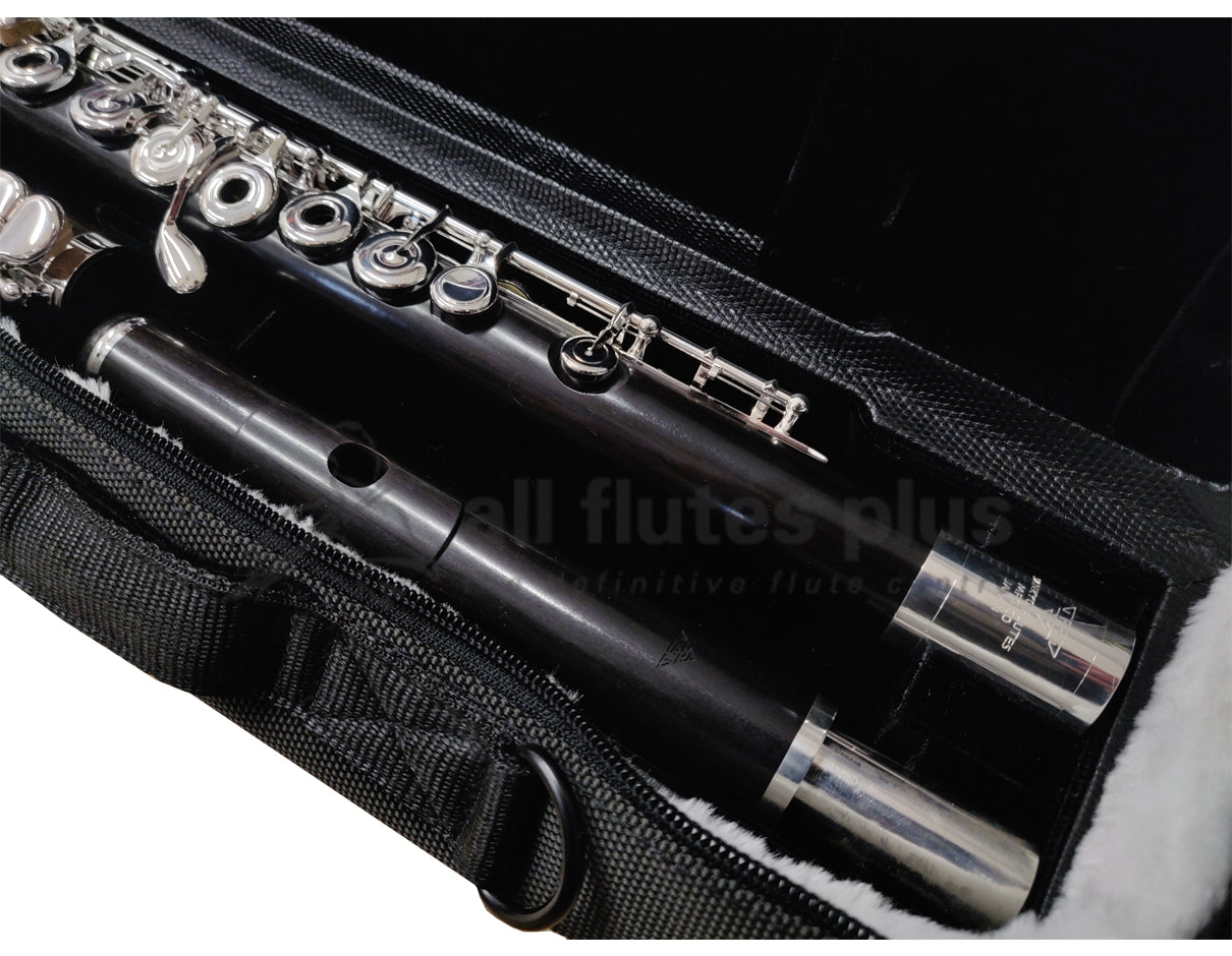 Sankyo Handmade Grenadilla Flute headjoint close up