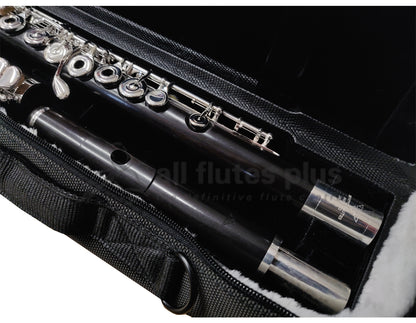 Sankyo Handmade Grenadilla Flute headjoint close up