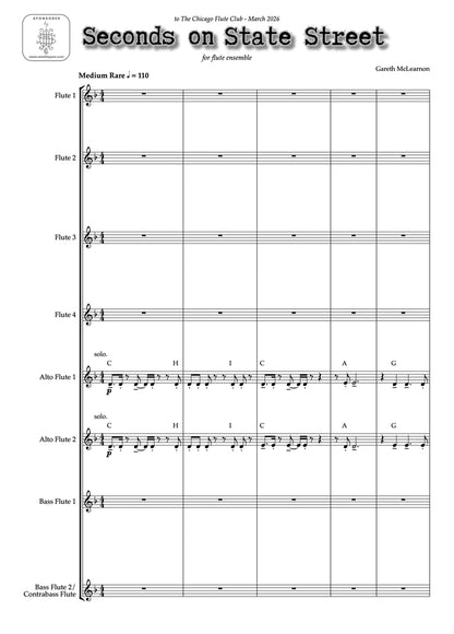 McLearnon- Seconds on State Street for Flute Ensemble