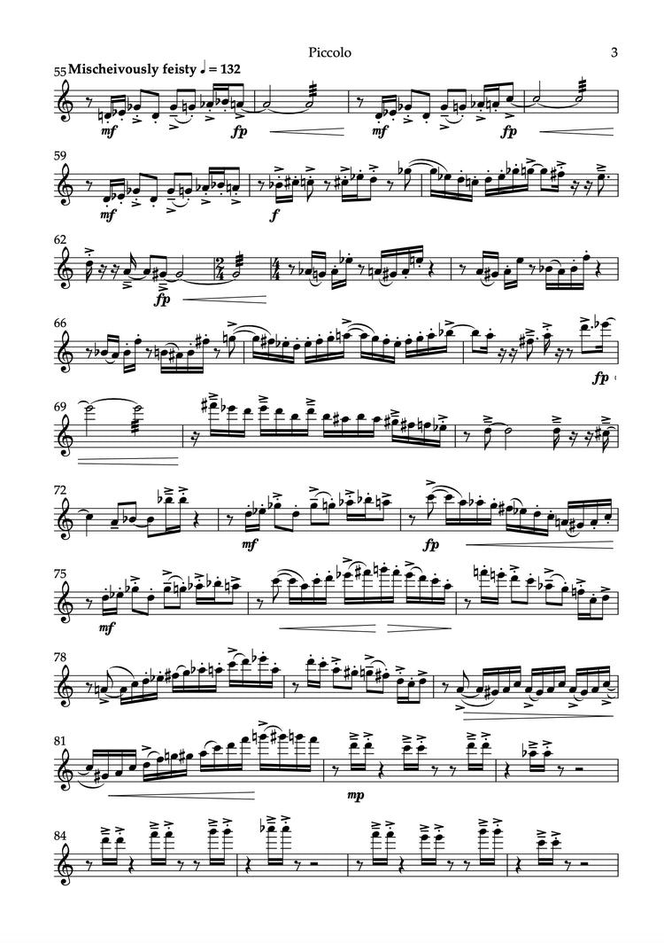 McLearnon- Delightfully Naughty for Piccolo and Piano
