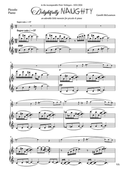 McLearnon- Delightfully Naughty for Piccolo and Piano