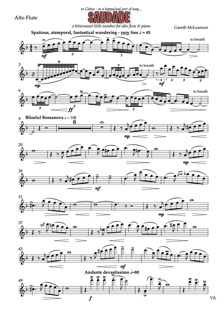 McLearnon- Saudade for Alto Flute and Piano