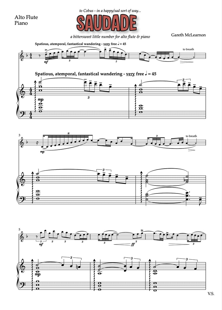 McLearnon- Saudade for Alto Flute and Piano