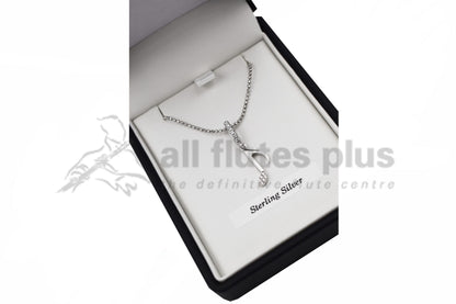Sterling Silver Quaver & Stones Pendant