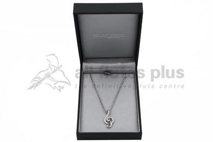 Sterling Silver Treble Clef & Stones Pendant