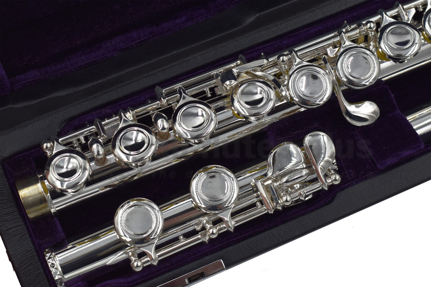 Trevor James 5XE Flute Open Case with Purple Velvet 