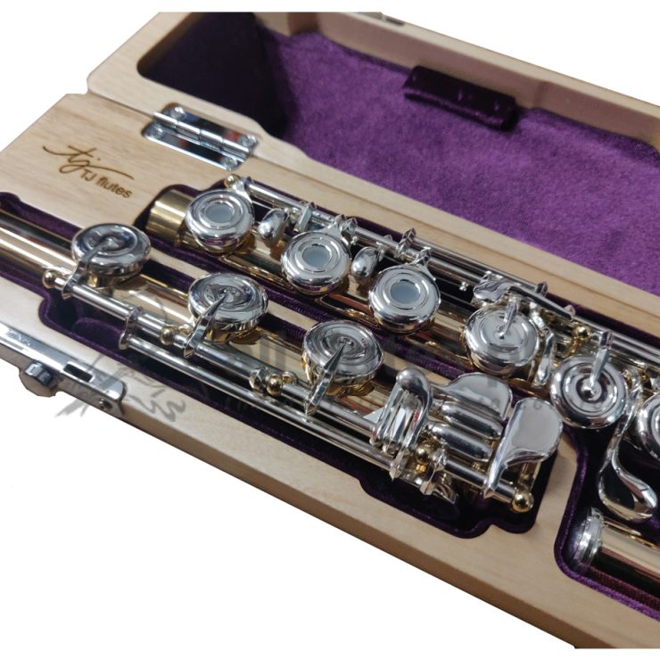 Trevor James Copper Flute in an Open Case with Purple Velvet 