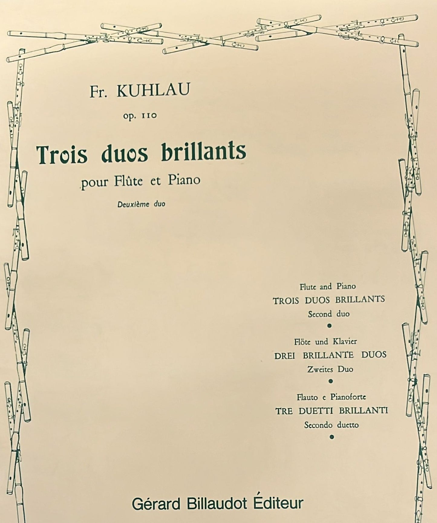 Kuhlau- 3 Brilliant Dus for Flute and Piano