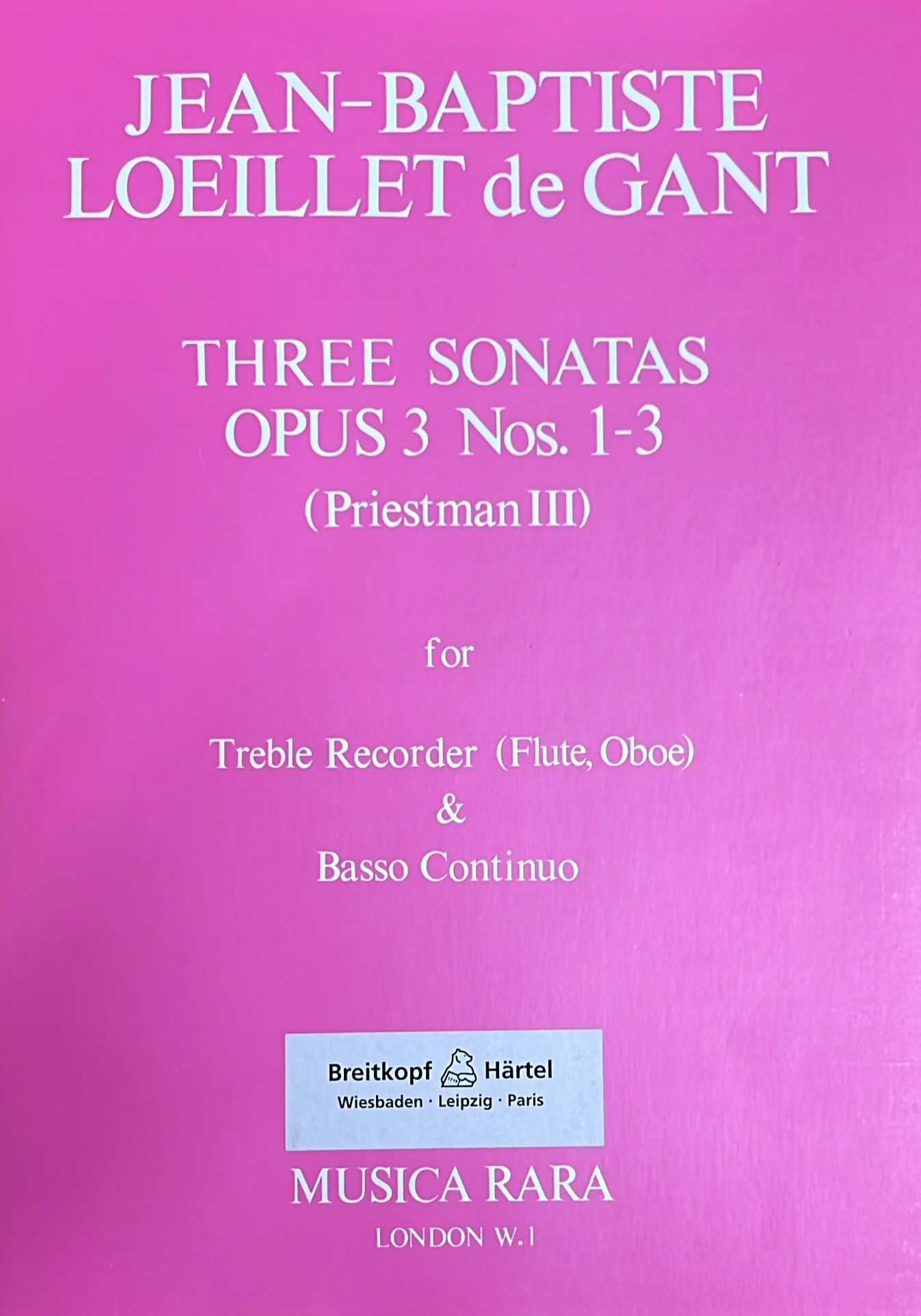 Loeillet- Sonatas 1-3 from Op.3 for Flute and Basso Continuo