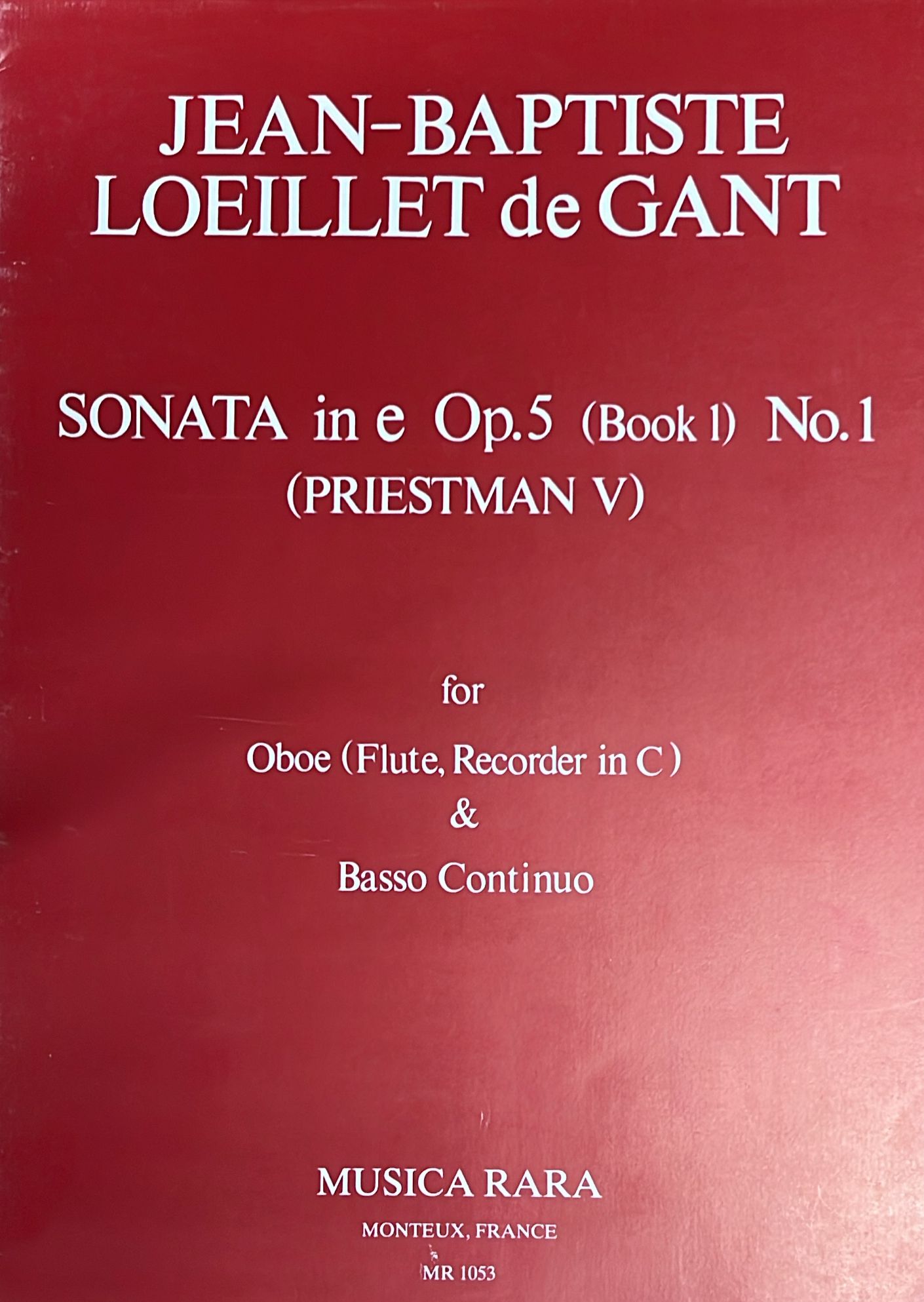 Loeillet- Sonata in E Minor Op.5 (Book 1) No.1 for Flute and Basso Continuo