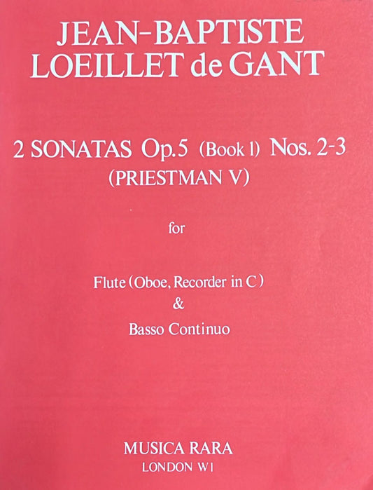 Loeillet- 2 Sonatas Op.5 (Book 1) Nos. 2-3 for Flute and Basso Continuo