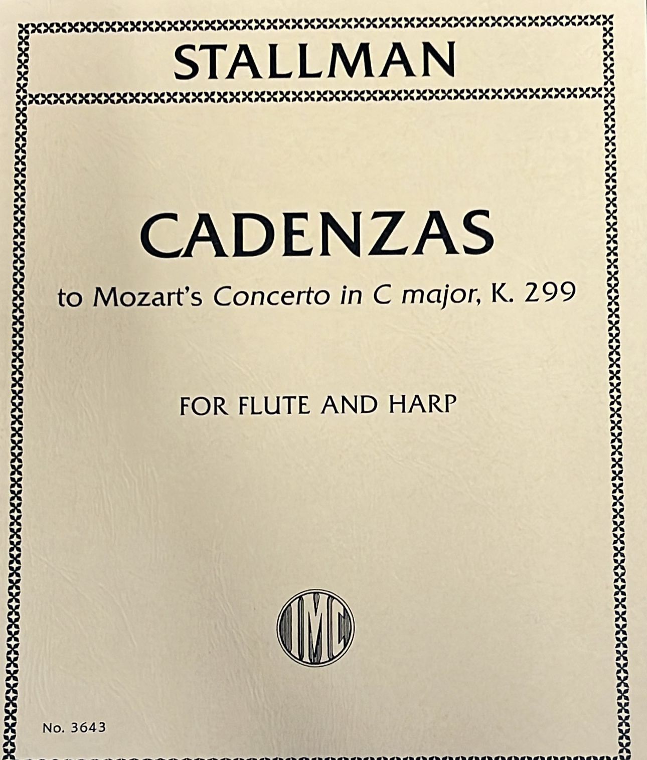Stallman- Cadenzas for Mozart Flute and Harp Concerto in C Major KV299