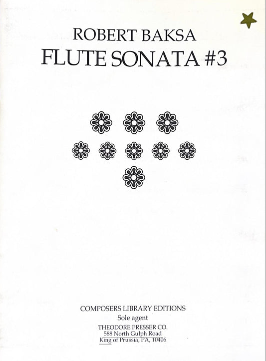 Baksa- Flute Sonata no. 3 for Flute and Piano