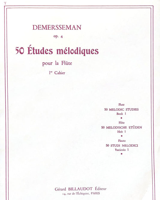 Demersseman- 50 Melodic Studies Op. 4 (Billaudot)