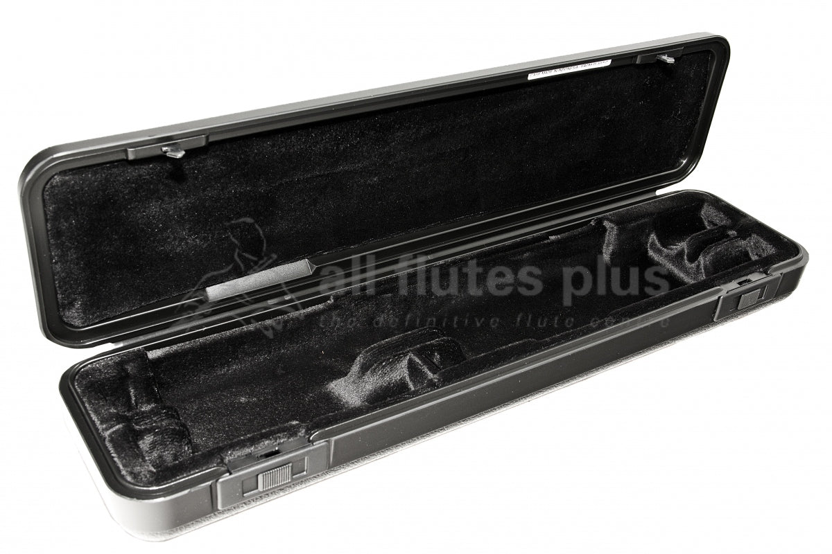 Yamaha YFL200 Series flute case open and empty to fit a C foot Yamaha flute 