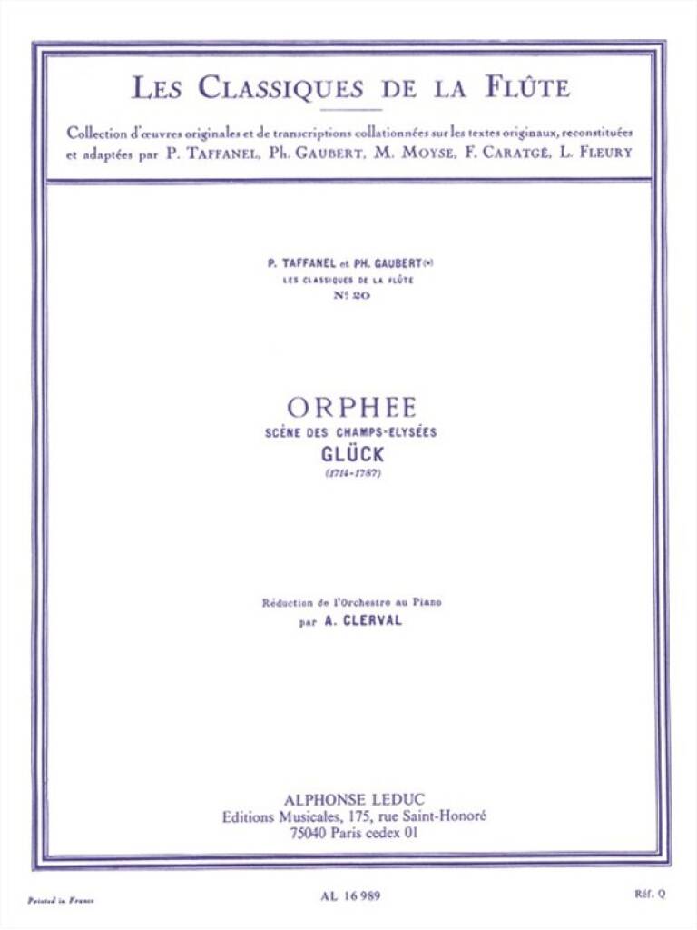 Gluck Orphee for Flute and Piano