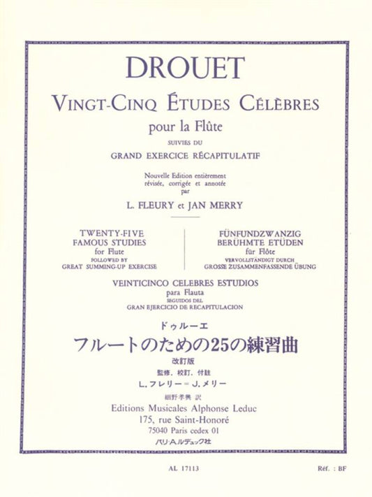 Drouet- 25 Famous Studies for Flute (Leduc)