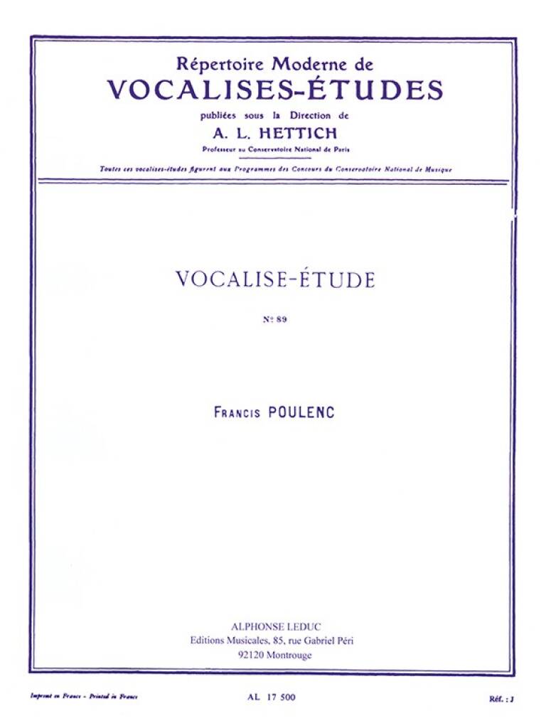 Poulenc- Vocalise Etude No 89 for Flute and Piano