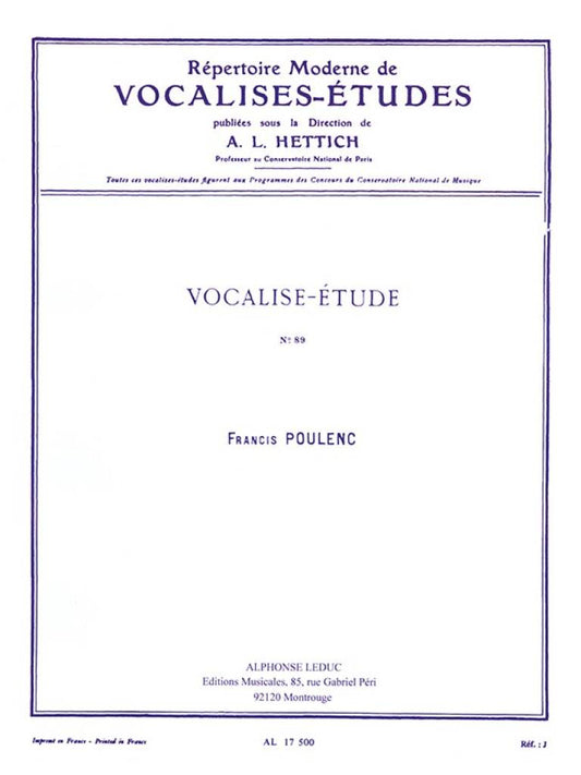 Poulenc- Vocalise Etude No 89 for Flute and Piano