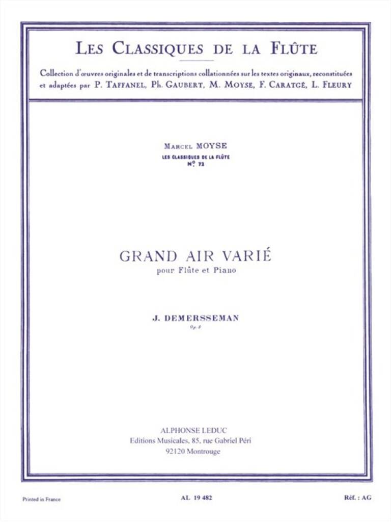 Demersseman- Grand Air Varie for Flute and Piano