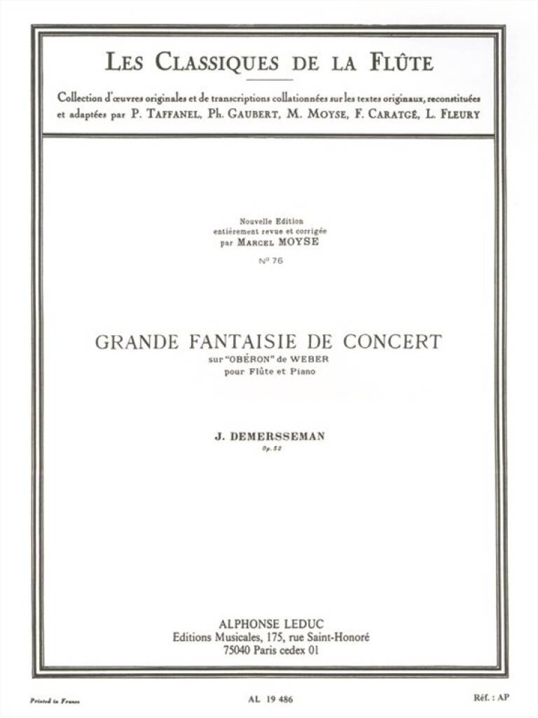 Demersseman- Grand Fantasie de Concert 'Oberon' Op. 52 for Flute and Piano