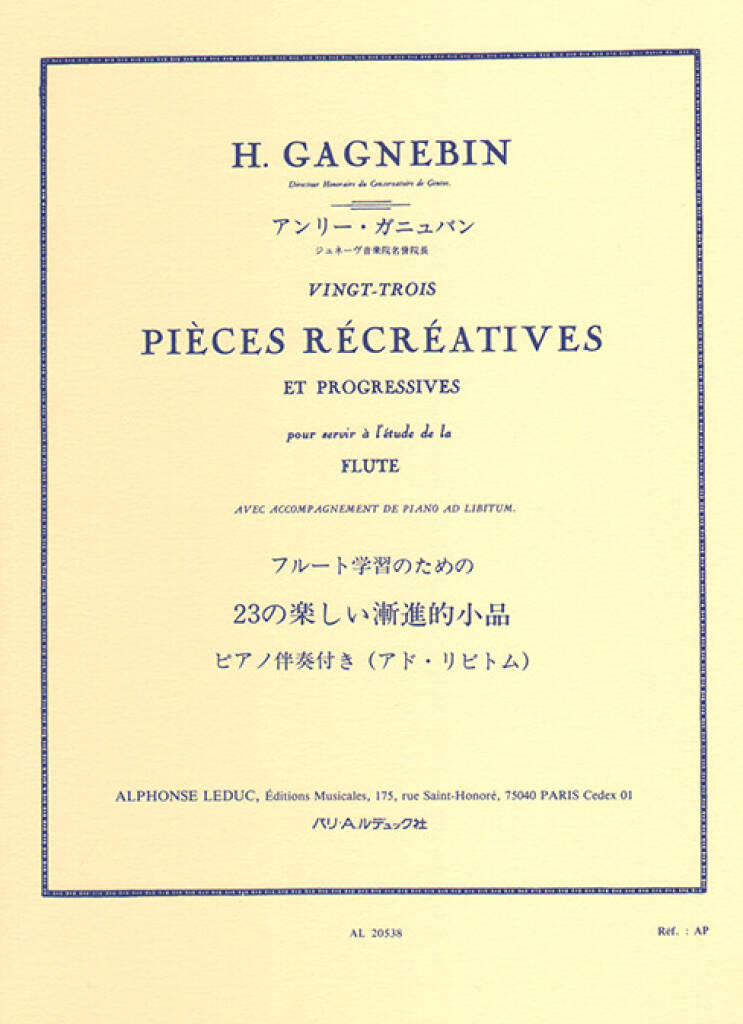 Gagnebin- 23 Pieces Recreatives for Flute (Leduc)