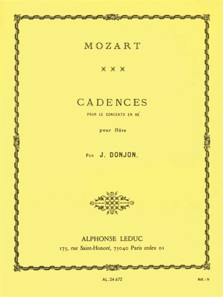 Donjon- Cadenzas for Mozart Flute Concerto in D Major KV314