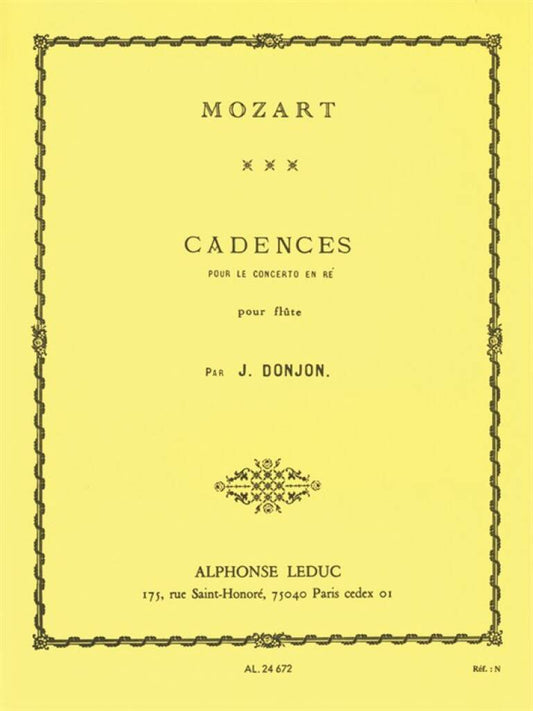 Donjon- Cadenzas for Mozart Flute Concerto in D Major KV314