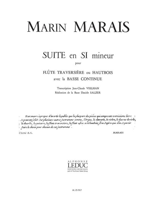 Marais- Suite in B Minor for Flute and Basso Continuo