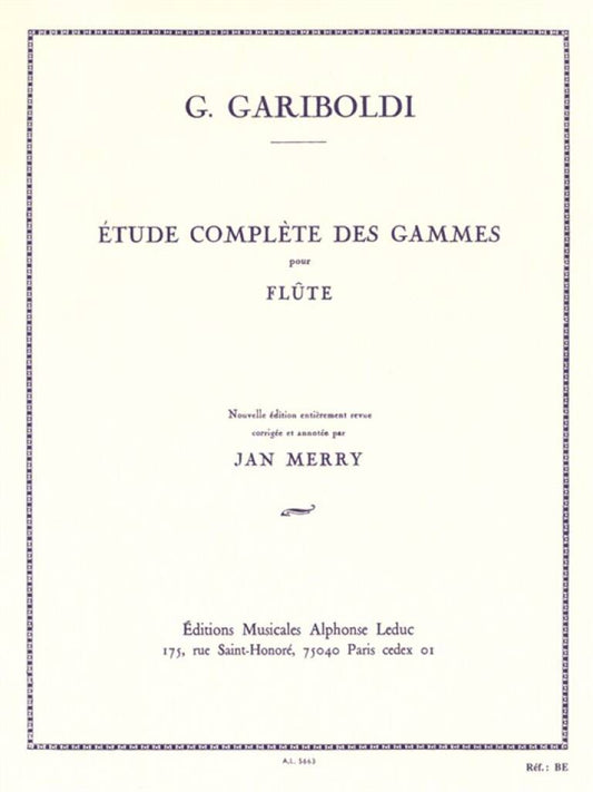 Gariboldi- A Complete Scales Manual for Flute: Etude complète des Gammes Op. 127 (Leduc)