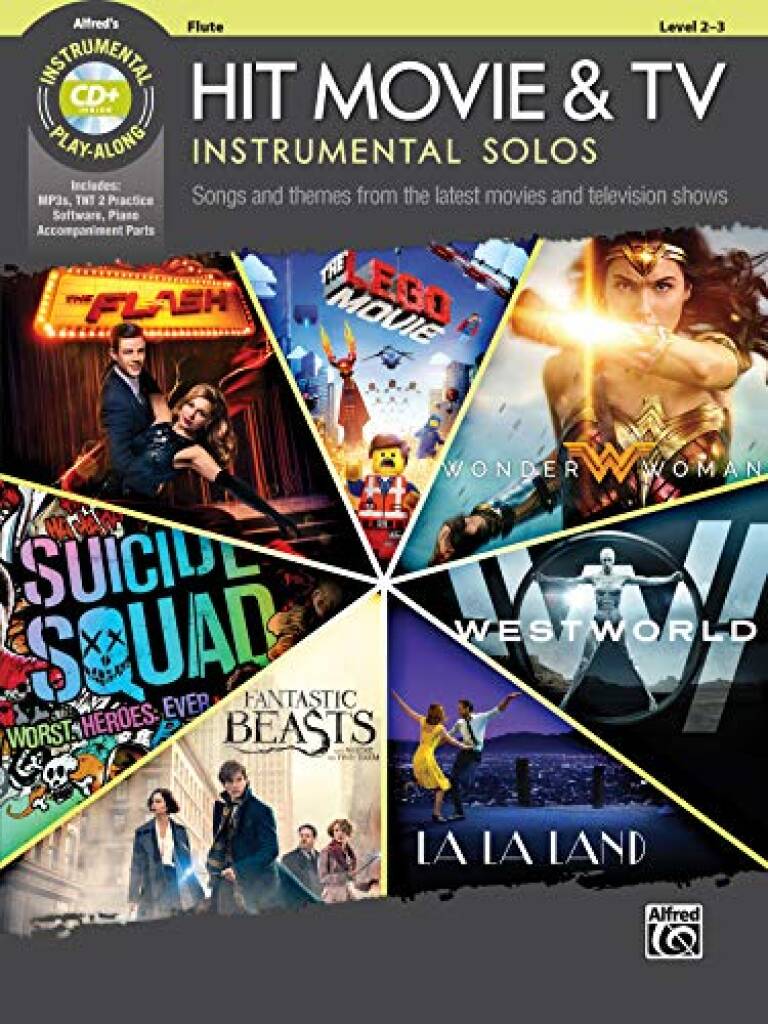 Hit Movie and TV for Flute cover with movie illustrations