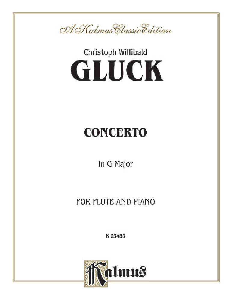 Gluck- Concerto in G Major for Flute & Piano (Kalmus)