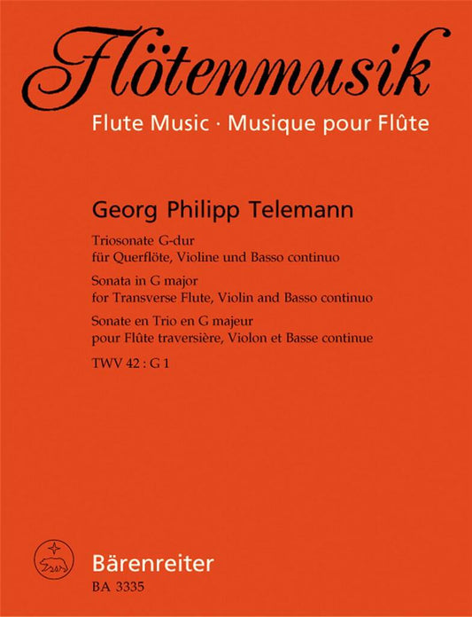Telemann- Trio Sonata in G TWV42:G1 for Violin, Flute and Basso Continuo