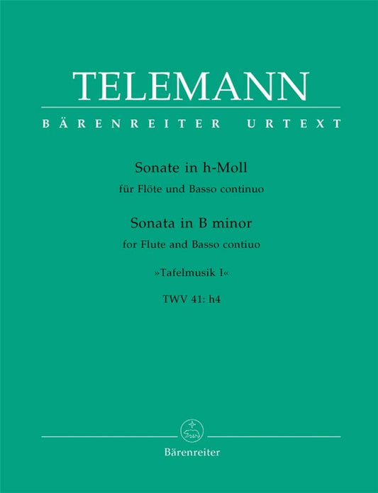 Telemann- Sonata from ‘Tafelmusik’ TWV 41:h4 for Flute and Basso Continuo (Barenreiter)