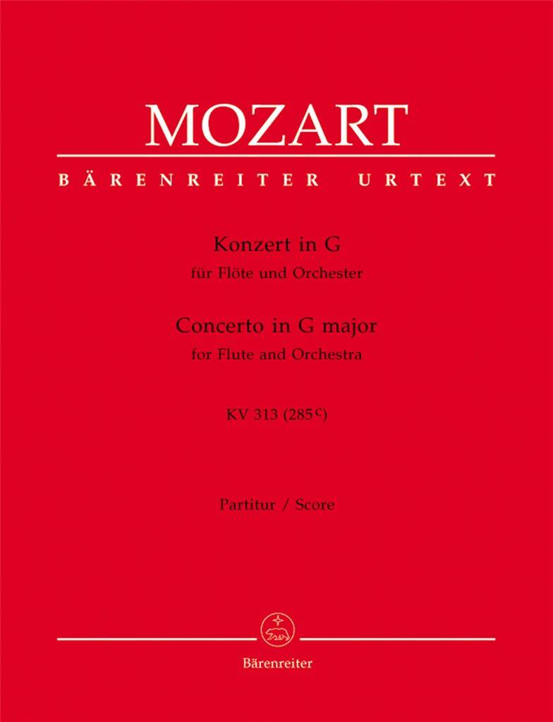 Mozart concert score with red cover and white text